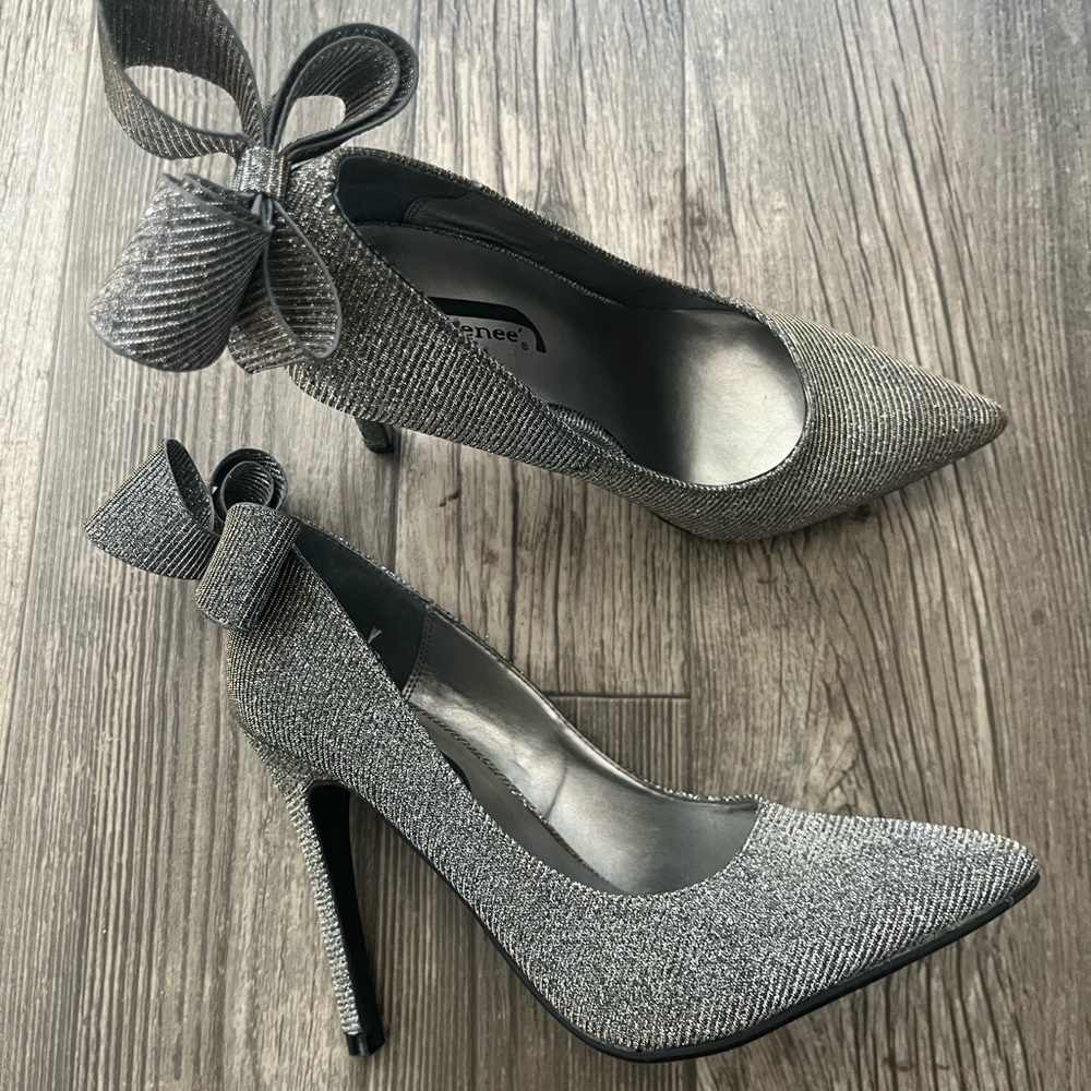 J. Renee Iridescent Heels with Bow